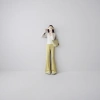 Yellow trousers for women, high-waisted and slimming straight-leg casual pants, the same style for models details Picture